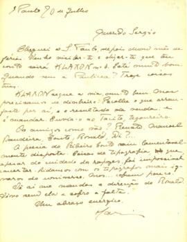 Carta de Mário Raul de Morais Andrade a Sérgio Buarque de Holanda