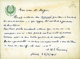 Carta de Affonso D'Escragnole Taunay a Sérgio Buarque Holanda